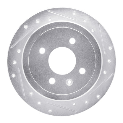 R1 Concepts R1 14-16 Chevrolet SPARK EV Rear Right Drilled & Slotted Silver Brake Rotor