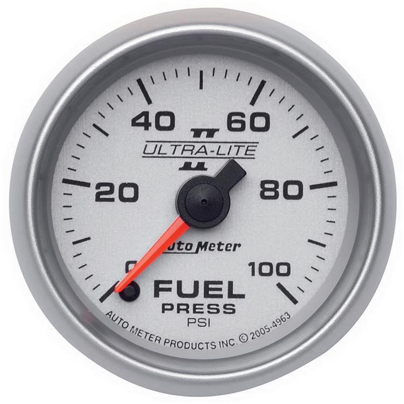 Autometer Ultra-Lite II 52mm 0-100 PSI Full Sweep Electronic Fuel Pressure Gauge