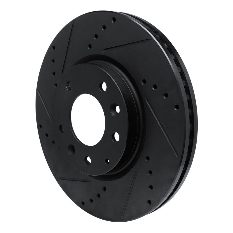 R1 Concepts R1 07-12 Mazda CX-7 Front Left Drilled & Slotted Black Brake Rotor