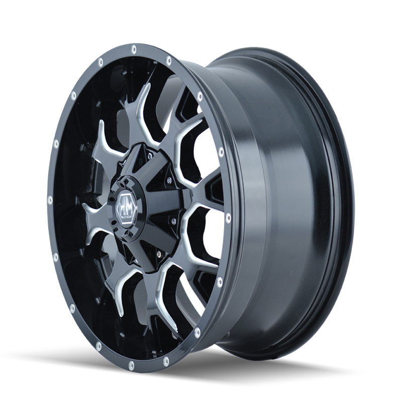 Mayhem 8015 Warrior 20x9 / 8x170 BP / 0mm Offset / 125.2mm Hub Gloss Black Milled Wheel