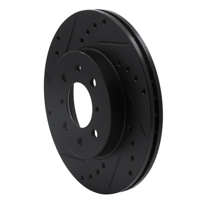 R1 Concepts R1 90-17 Acura EL Front Left Drilled & Slotted Black Brake Rotor