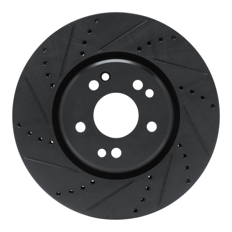 R1 Concepts R1 94-02 Mercedes-Benz SL500 Right Front Drilled & Slotted Black Brake Rotor