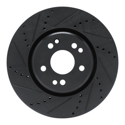 R1 Concepts R1 94-02 Mercedes-Benz SL500 Right Front Drilled & Slotted Black Brake Rotor