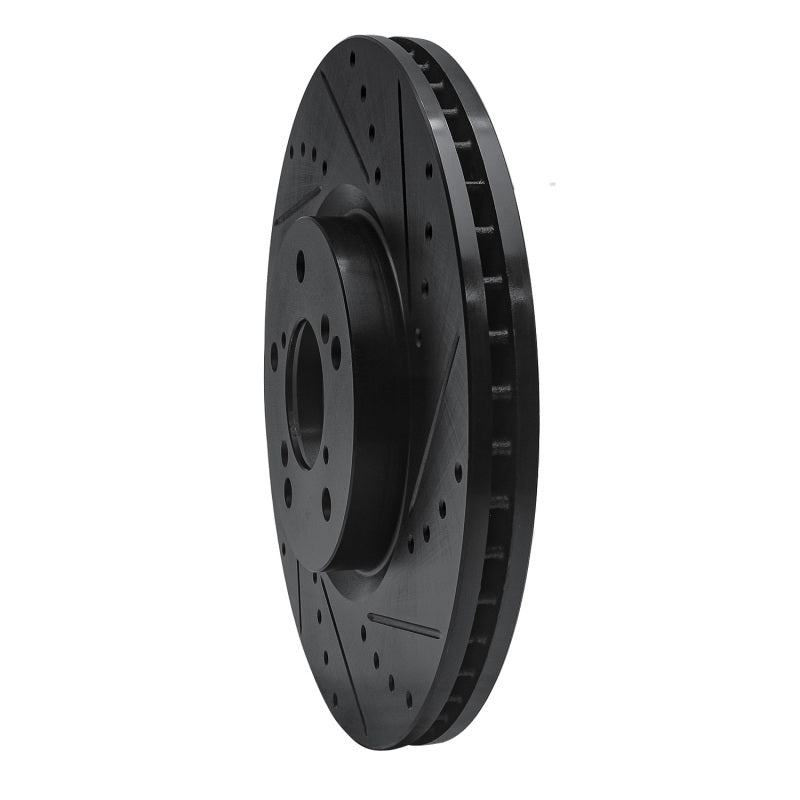 R1 Concepts R1 07-20 Acura MDX Front Right Drilled & Slotted Black Brake Rotor