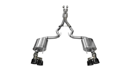 CORSA Performance Corsa 2015-2017 Ford Mustang GT 5.0 3in Cat Back Exhaust Black Quad Tips (Sport)