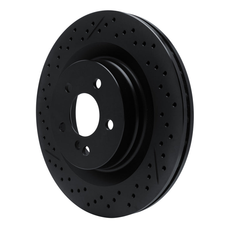 R1 Concepts R1 08-15 Mercedes-Benz C63 AMG Rear Drilled & Slotted Black Brake Rotor