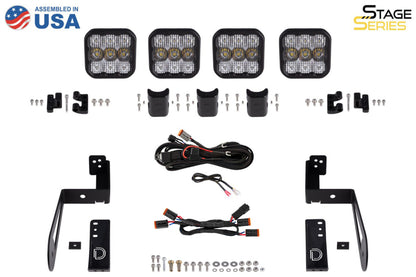 Diode Dynamics Jeep JK SS5 4-Pod CrossLink Grille Lightbar Kit Sport - White Combo