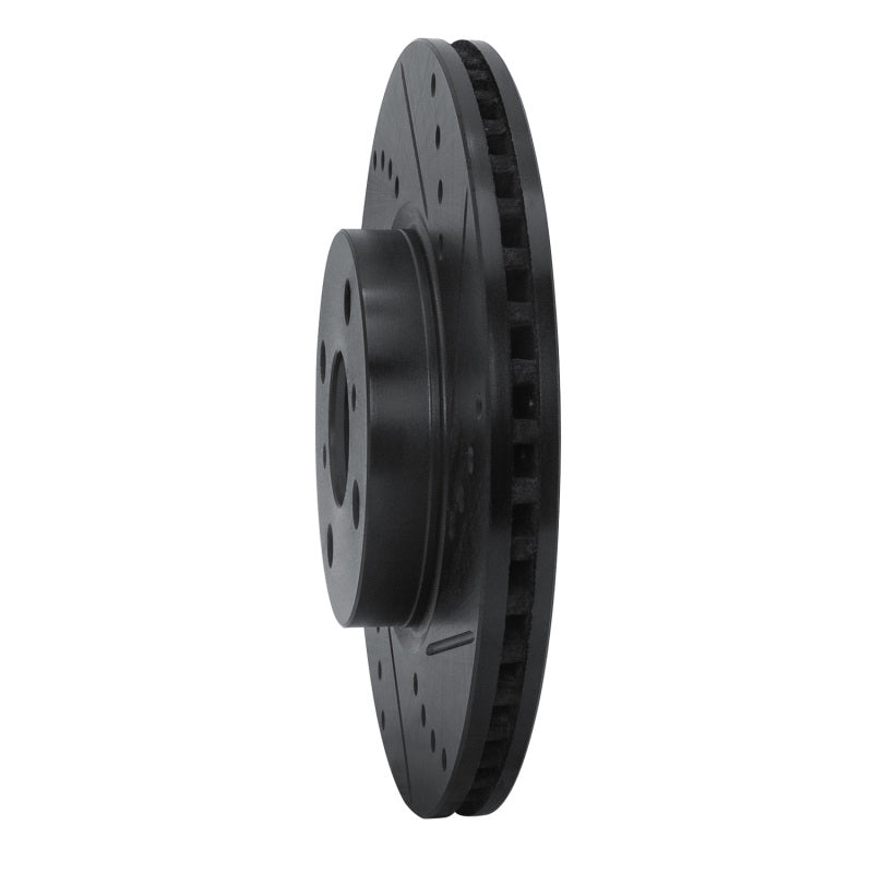 R1 Concepts R1 12-18 Toyota Yaris (USA/Canada) Front Right Drilled & Slotted Black Brake Rotor