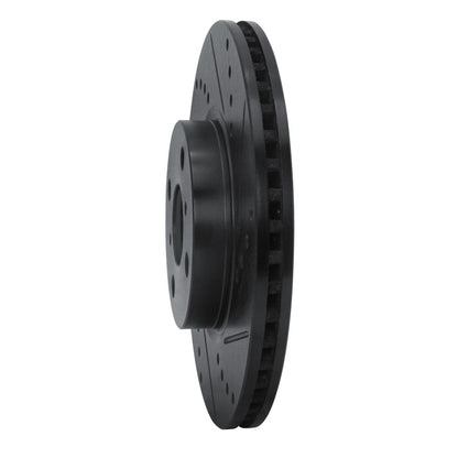 R1 Concepts R1 12-18 Toyota Yaris (USA/Canada) Front Right Drilled & Slotted Black Brake Rotor