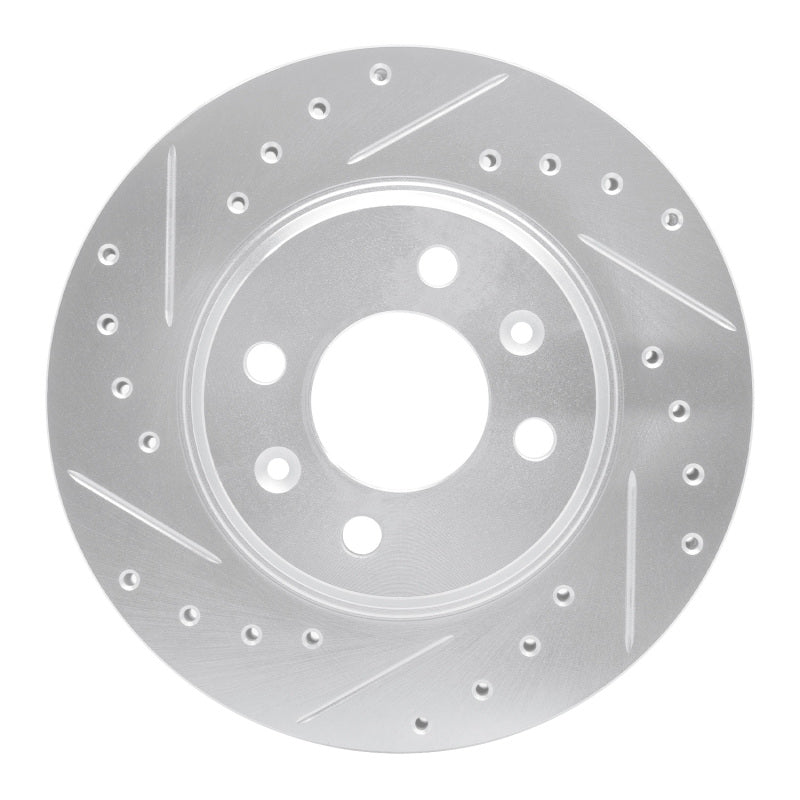 R1 Concepts R1 87-93 Saab 900 Front Left Drilled & Slotted Silver Brake Rotor