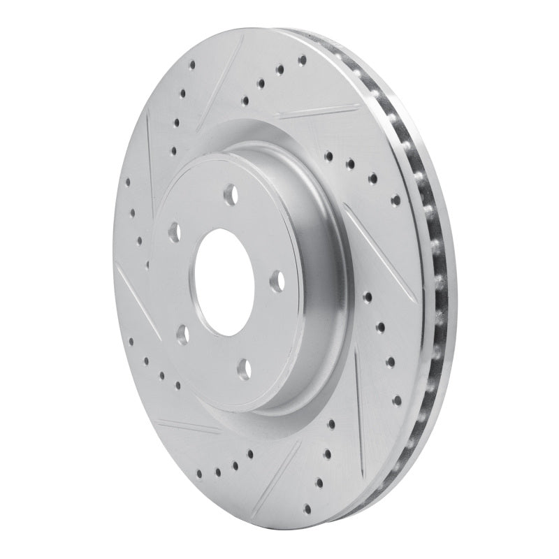 R1 Concepts R1 13-25 Infiniti Q50 Front Left Drilled & Slotted Silver Brake Rotor