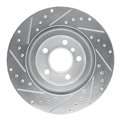 R1 Concepts R1 11-18 BMW X3 Rear Right Drilled & Slotted Silver Brake Rotor