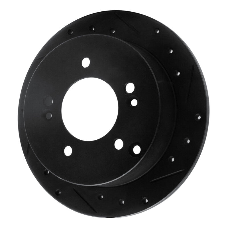 R1 Concepts R1 01-10 Hyundai Tucson Rear Right Drilled & Slotted Black Brake Rotor