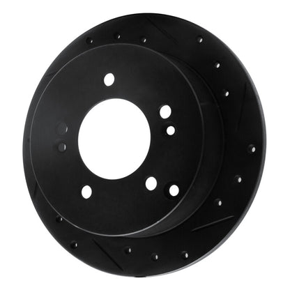 R1 Concepts R1 01-10 Hyundai Tucson Rear Right Drilled & Slotted Black Brake Rotor