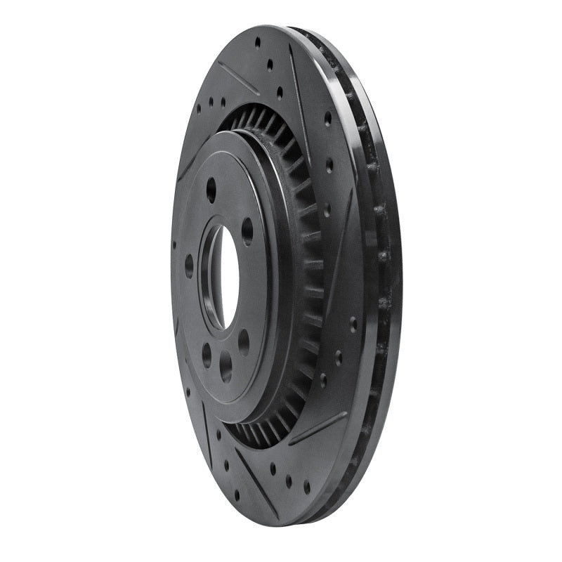R1 Concepts R1 07-18 Volvo S60 Rear Right Drilled & Slotted Black Brake Rotor