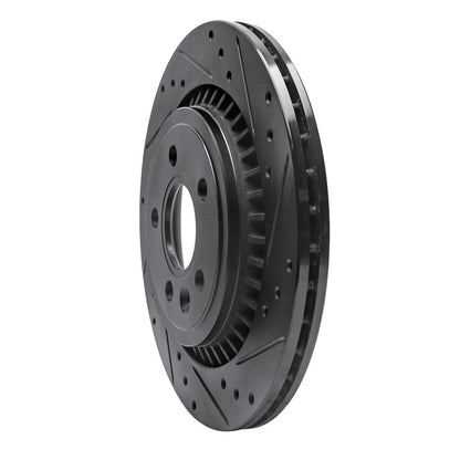 R1 Concepts R1 07-18 Volvo S60 Rear Right Drilled & Slotted Black Brake Rotor