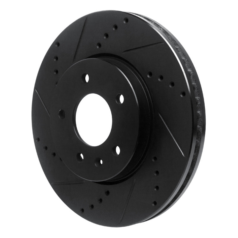 R1 Concepts R1 07-15 Chevrolet Captiva Front Left Drilled & Slotted Black Brake Rotor