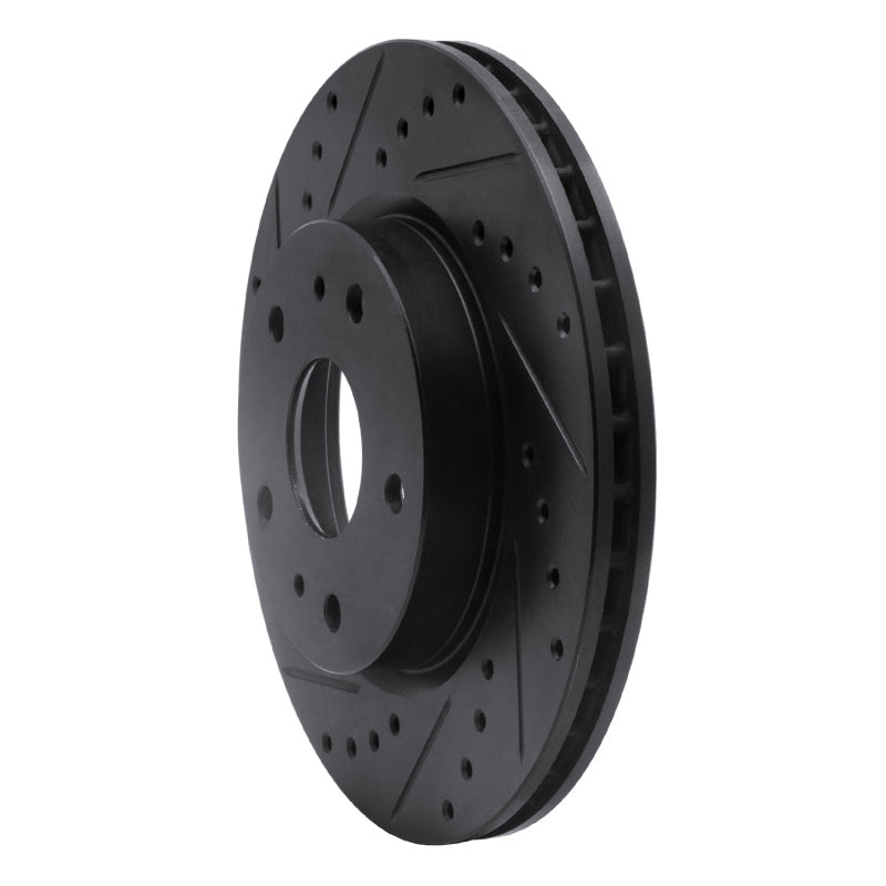 R1 Concepts R1 07-19 Suzuki SX4 Front Left Drilled & Slotted Black Brake Rotor