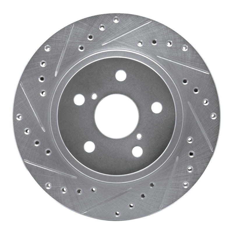 R1 Concepts R1 96-03 Toyota RAV4 Front Left Drilled & Slotted Silver Brake Rotor