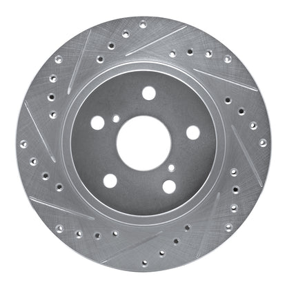 R1 Concepts R1 96-03 Toyota RAV4 Front Left Drilled & Slotted Silver Brake Rotor