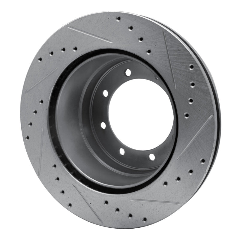 R1 Concepts R1 05-12 Ford F-350 Super Duty 2WD Rear Left Drilled & Slotted Silver Brake Rotor