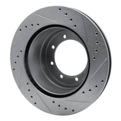 R1 Concepts R1 05-12 Ford F-350 Super Duty 2WD Rear Left Drilled & Slotted Silver Brake Rotor
