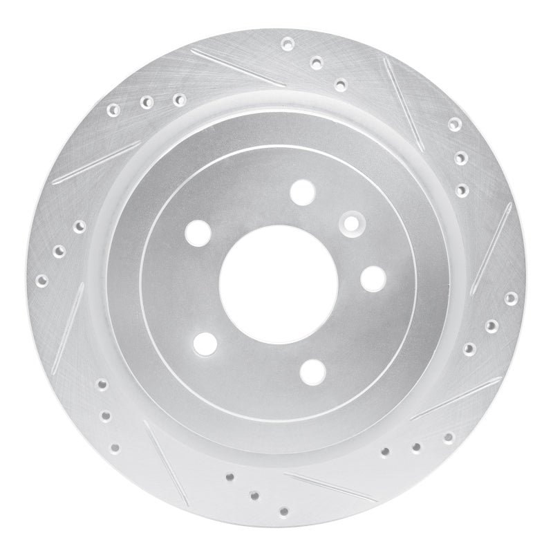 R1 Concepts R1 13-19 Cadillac ATS Rear Right Drilled & Slotted Silver Brake Rotor