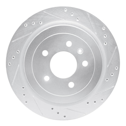 R1 Concepts R1 13-19 Cadillac ATS Rear Right Drilled & Slotted Silver Brake Rotor
