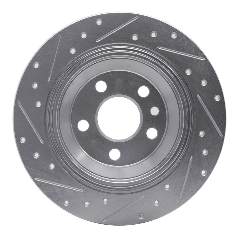 R1 Concepts R1 07-10 Volvo S80 Rear Right Drilled & Slotted Silver Brake Rotor