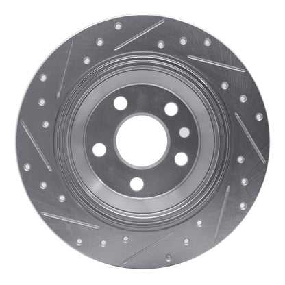 R1 Concepts R1 07-10 Volvo S80 Rear Right Drilled & Slotted Silver Brake Rotor