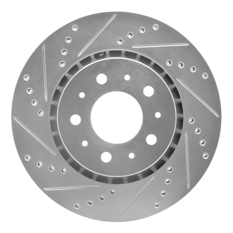 R1 Concepts R1 82-92 Volvo 780 Front Left Drilled & Slotted Silver Brake Rotor