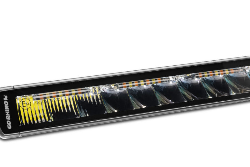 Go Rhino Xplor Blackout Combo Series Sgl Row LED Light Bar w/Amber (Side/Track Mount) 31.5in. - Blk