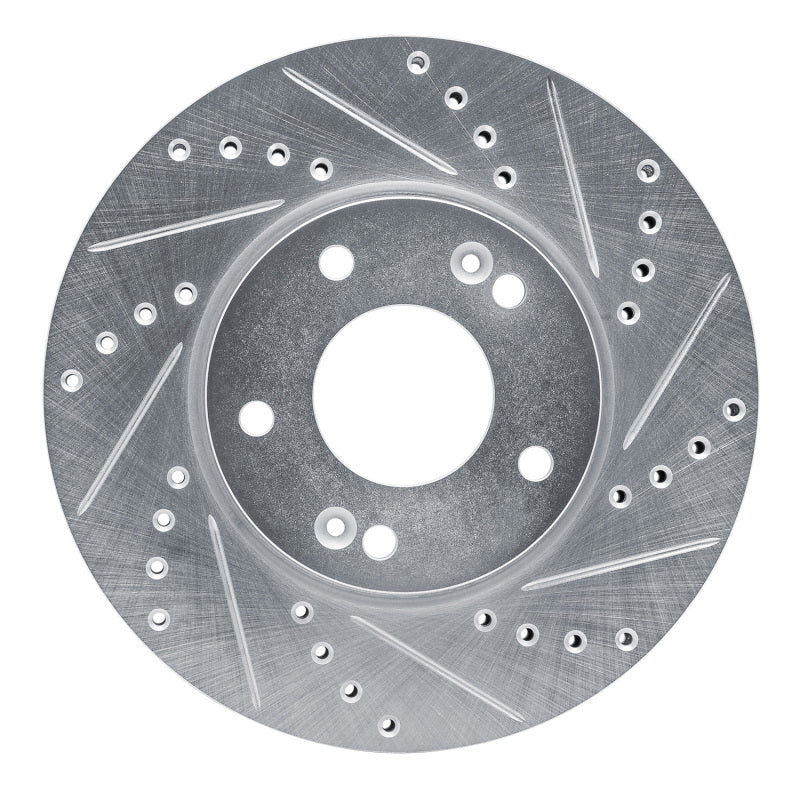 R1 Concepts R1 07-10 Kia Rondo (USA) Front Right Drilled & Slotted Silver Brake Rotor