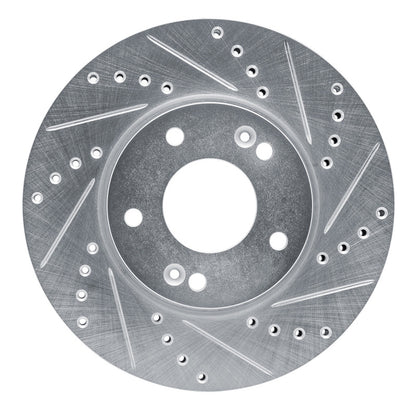 R1 Concepts R1 07-10 Kia Rondo (USA) Front Right Drilled & Slotted Silver Brake Rotor
