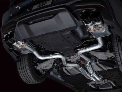 AWE Tuning AWE 2024 Ford Mustang GT Fastback S650 RWD SwitchPath Cat-Back Exhaust w/ Quad Diamond Black Tips