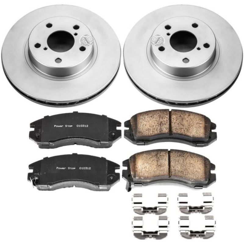 PowerStop Power Stop 93-96 Subaru Impreza Front Z17 Evolution Geomet Coated Brake Kit