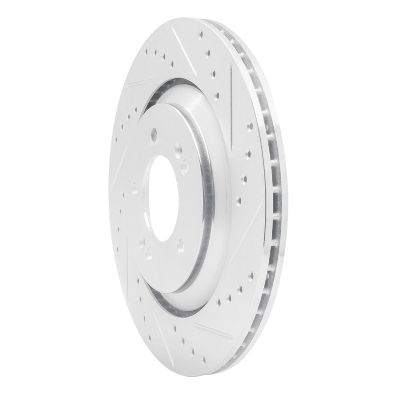 R1 Concepts R1 2019-2025 Hyundai Kona N Rear Right Drilled & Slotted Silver Brake Rotor