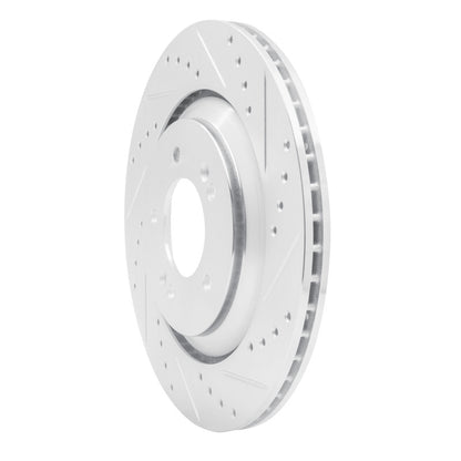 R1 Concepts R1 2019-2025 Hyundai Kona N Rear Right Drilled & Slotted Silver Brake Rotor