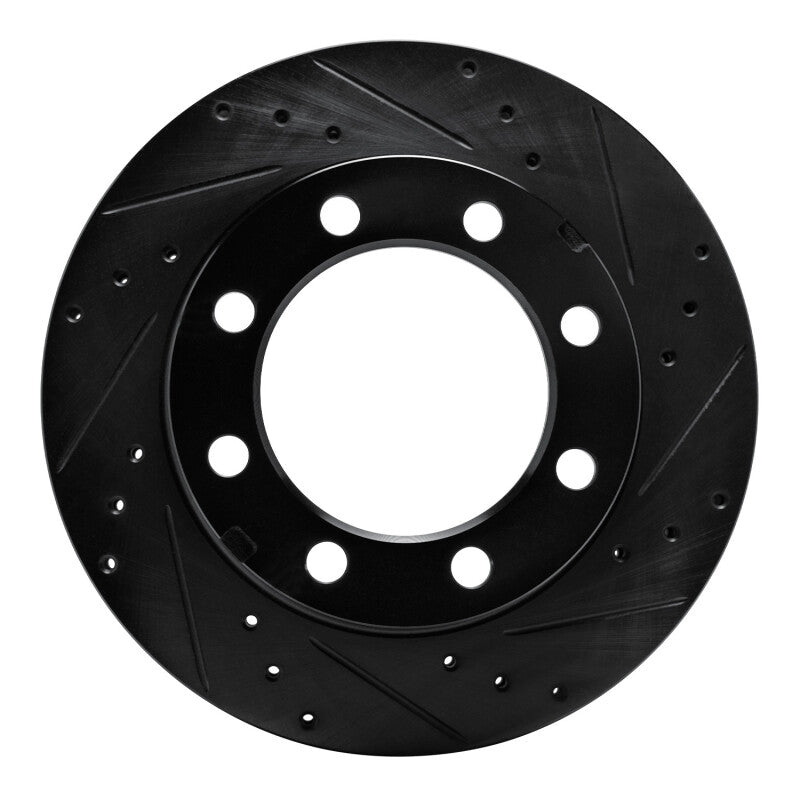 R1 Concepts R1 77-93 Chevrolet V30 & V3500 Pickup Front Right Drilled & Slotted Black Brake Rotor