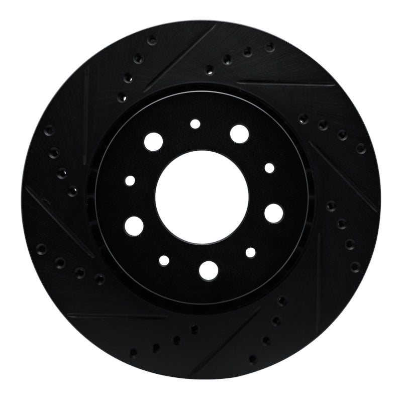 R1 Concepts R1 82-92 Volvo 940 Front Left Drilled & Slotted Black Brake Rotor