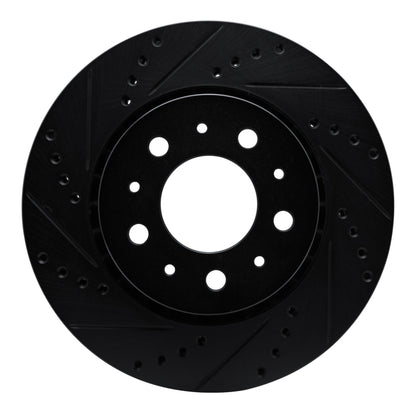 R1 Concepts R1 82-92 Volvo 940 Front Left Drilled & Slotted Black Brake Rotor