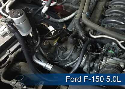 J&L 2011-2025 Ford F-150 2.7L/3.5L/5.0L Passenger Side Oil Separator 3.0 - Clear Anodized