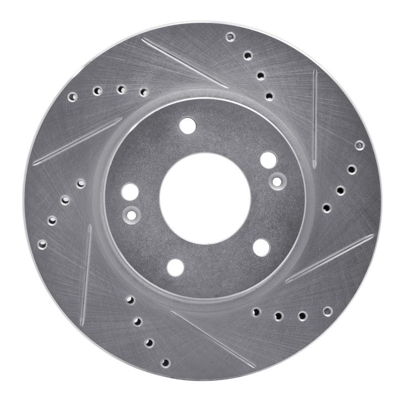 R1 Concepts R1 17-22 Hyundai Ioniq Front Right Drilled & Slotted Silver Brake Rotor