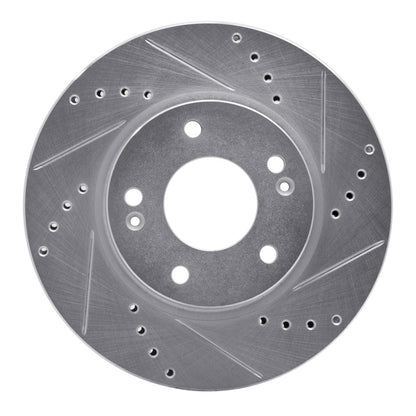 R1 Concepts R1 17-22 Hyundai Ioniq Front Right Drilled & Slotted Silver Brake Rotor