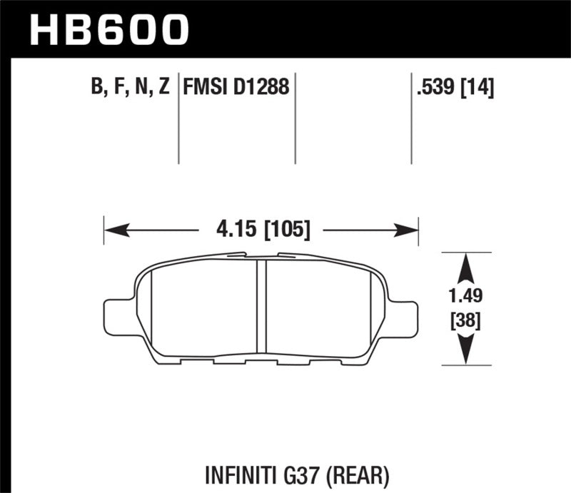 Hawk Performance Hawk Infiniti G35 Sport/G37 / 08-10 Nissan Rogue / 07-09 Sentra SE-R / 10 Sentra SE-R M/T Performanc