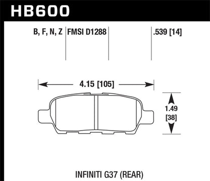 Hawk Performance Hawk Infiniti G35 Sport/G37 / 08-10 Nissan Rogue / 07-09 Sentra SE-R / 10 Sentra SE-R M/T Performanc