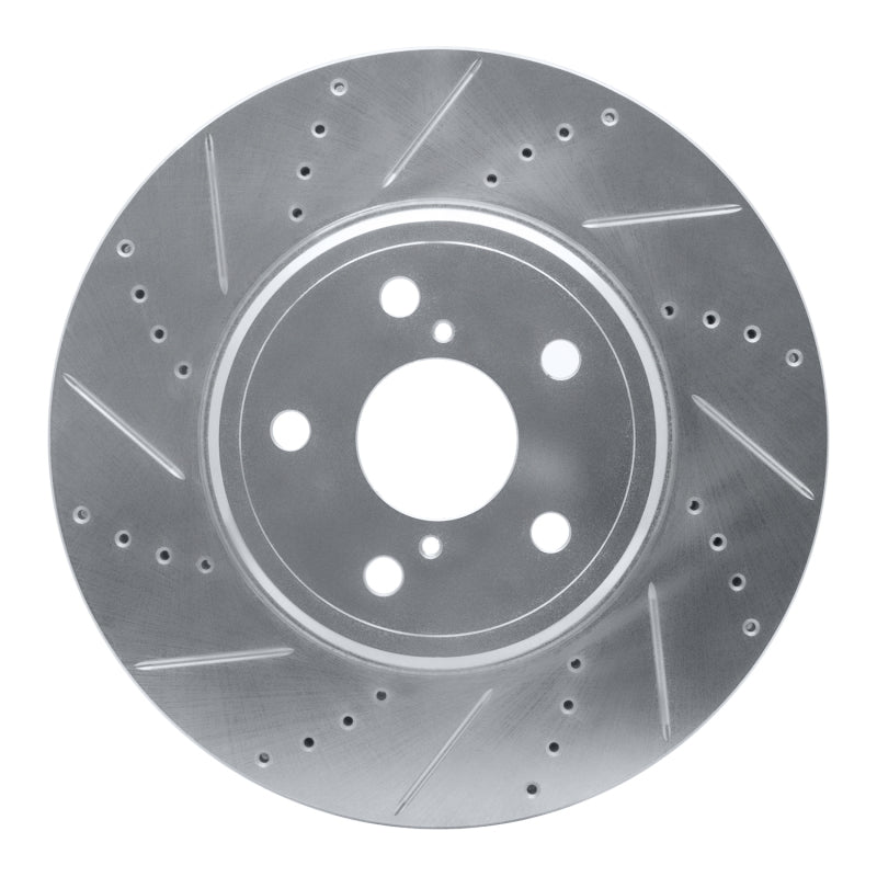 R1 Concepts R1 01-06 Lexus LS430 Front Left Drilled & Slotted Silver Brake Rotor
