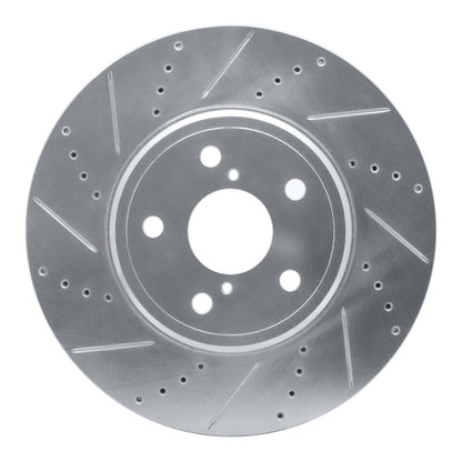 R1 Concepts R1 01-06 Lexus LS430 Front Left Drilled & Slotted Silver Brake Rotor