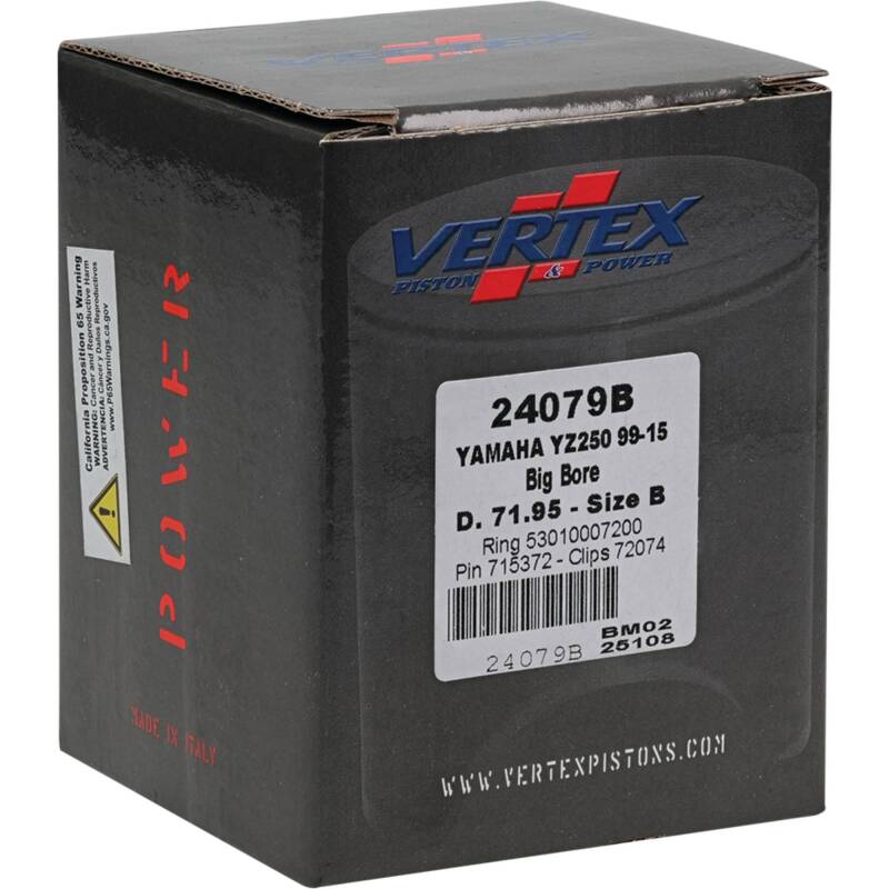 Vertex Pistons Vertex Piston 22-23 Fantic Motor XX 250 250cc +5.6mm Cast Big Bore Piston Kit 72mm. 295cc.