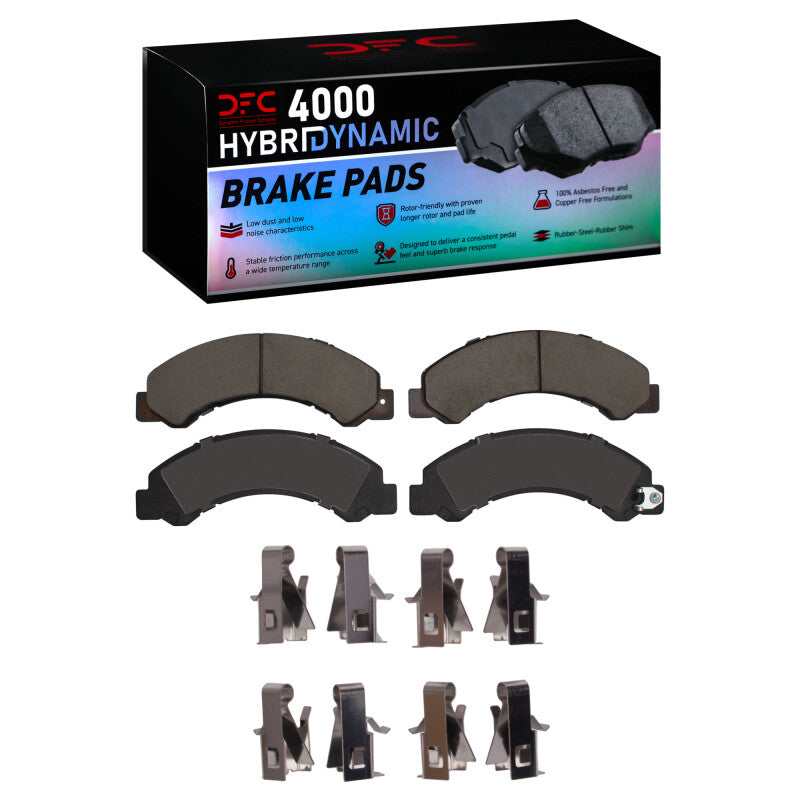 DFC 12-20 Hino 155 Fr & Rr 4000 HybriDynamic Brake Pads and Hardware Kit